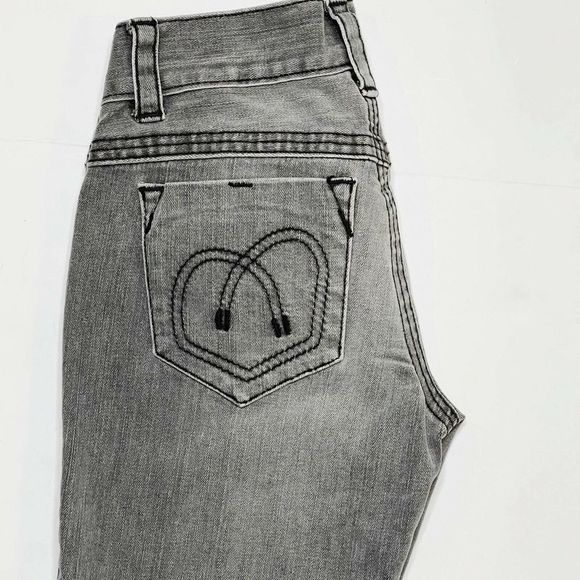 Tag Jeans SZ 26 Stretch Gray #6011 Stone Wash Mid Rise Straight Capsule Wardrobe - Picture 8 of 11